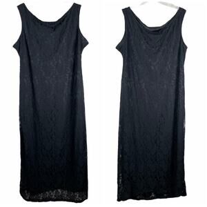 ASOS Curve NWT Lace Floral Sleeveless Midi Dress Black Size 22 Lined Stretchy